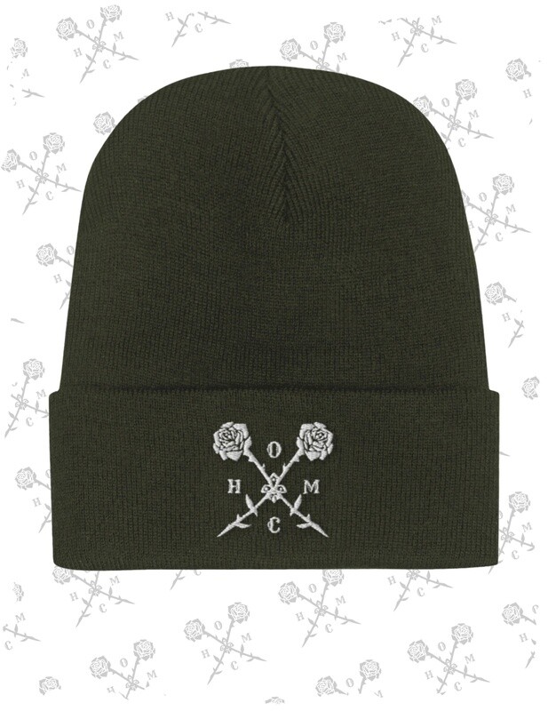Crossed Roses Logo Beanie - Olive