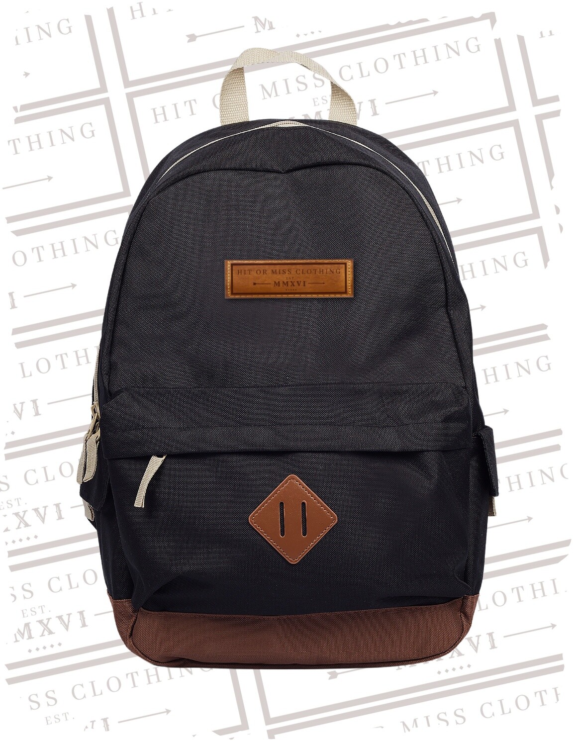 Leather Patch Backpack