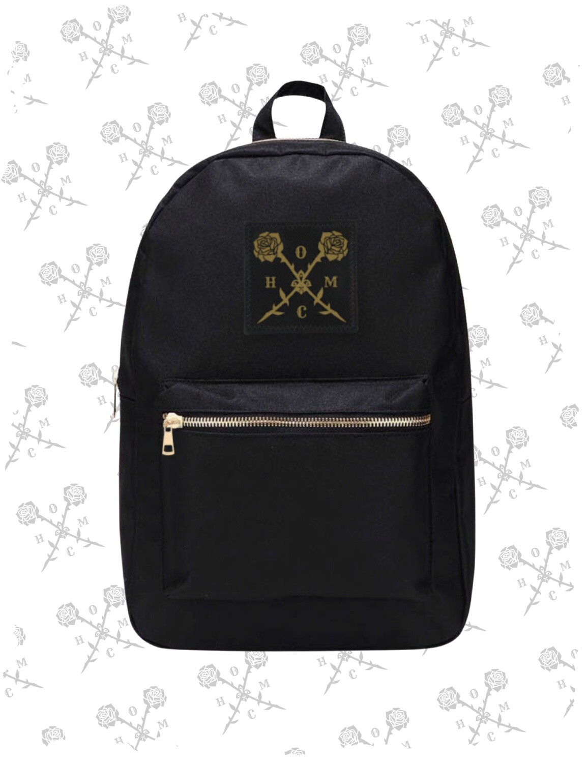 Golden Roses Logo Small Backpack - Black