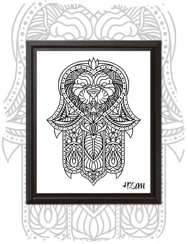 Hamsa Lion Print