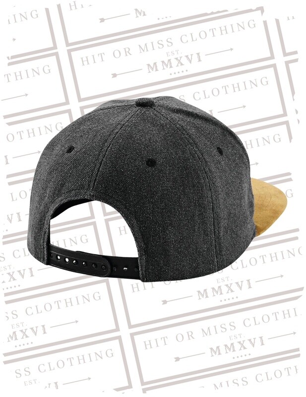 Leather Patch 6 Panel Snapback - Grey | Suede