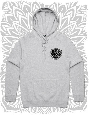 Rose Mandala Pullover Hoodie - Grey