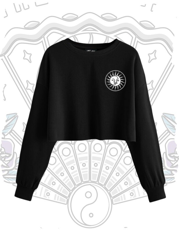 The Sun, The Moon, The Truth Floaty Crop Sweater - Black