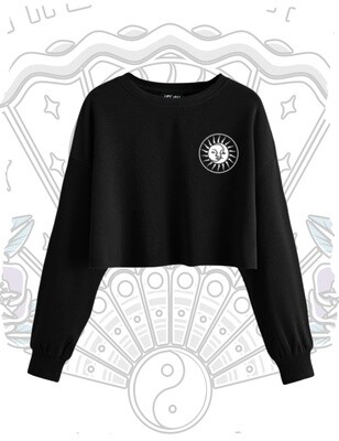 The Sun, The Moon, The Truth Floaty Crop Sweater - Black