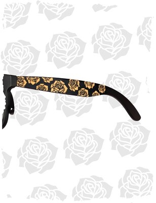 Rose Pattern Sunglasses - Black
