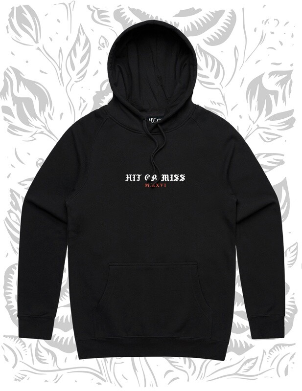 Roses Pullover Hoodie - Black