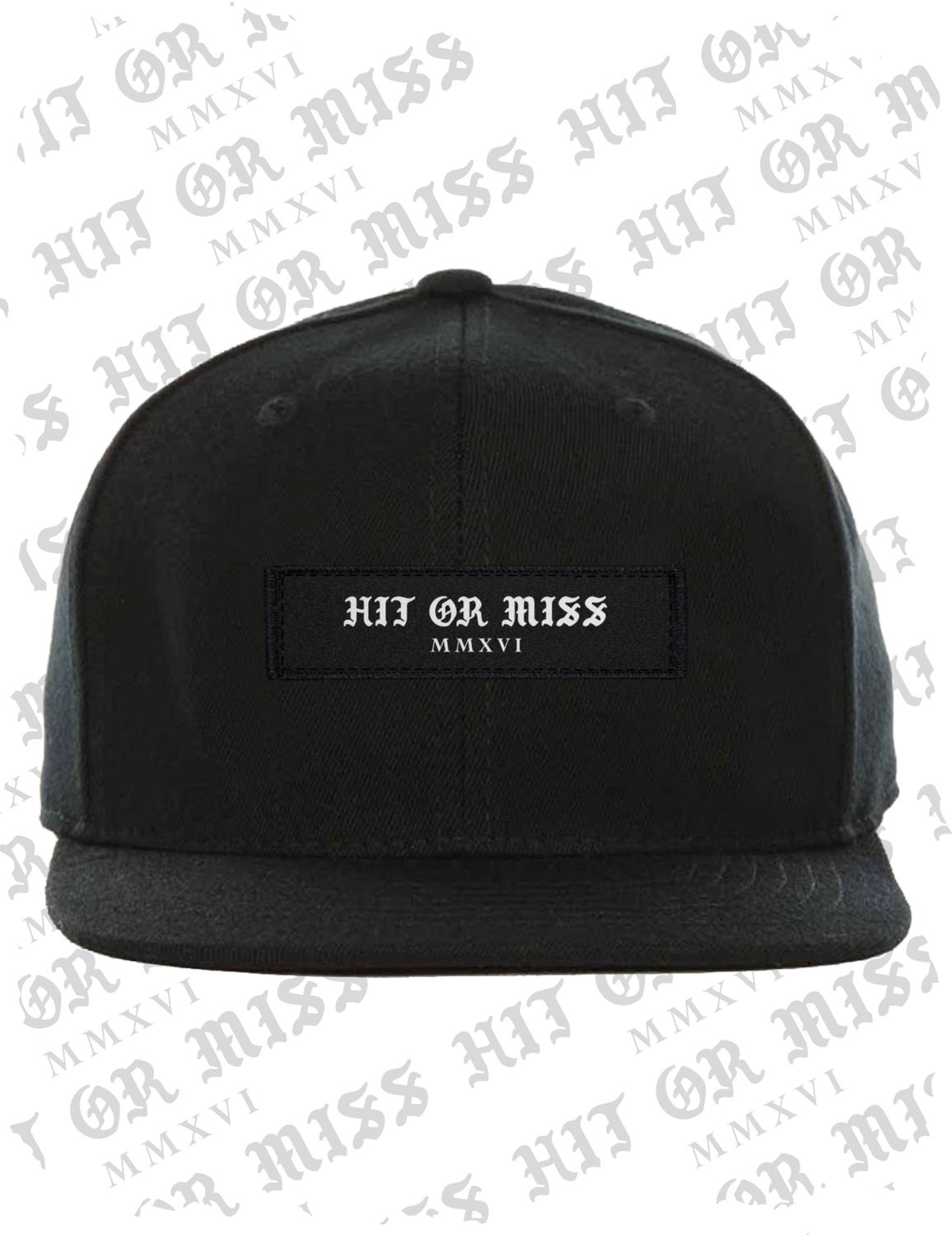 Label Logo Patch 6 Panel Snapback - Black