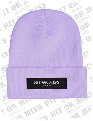 Label Logo Patch Beanie - Lavender