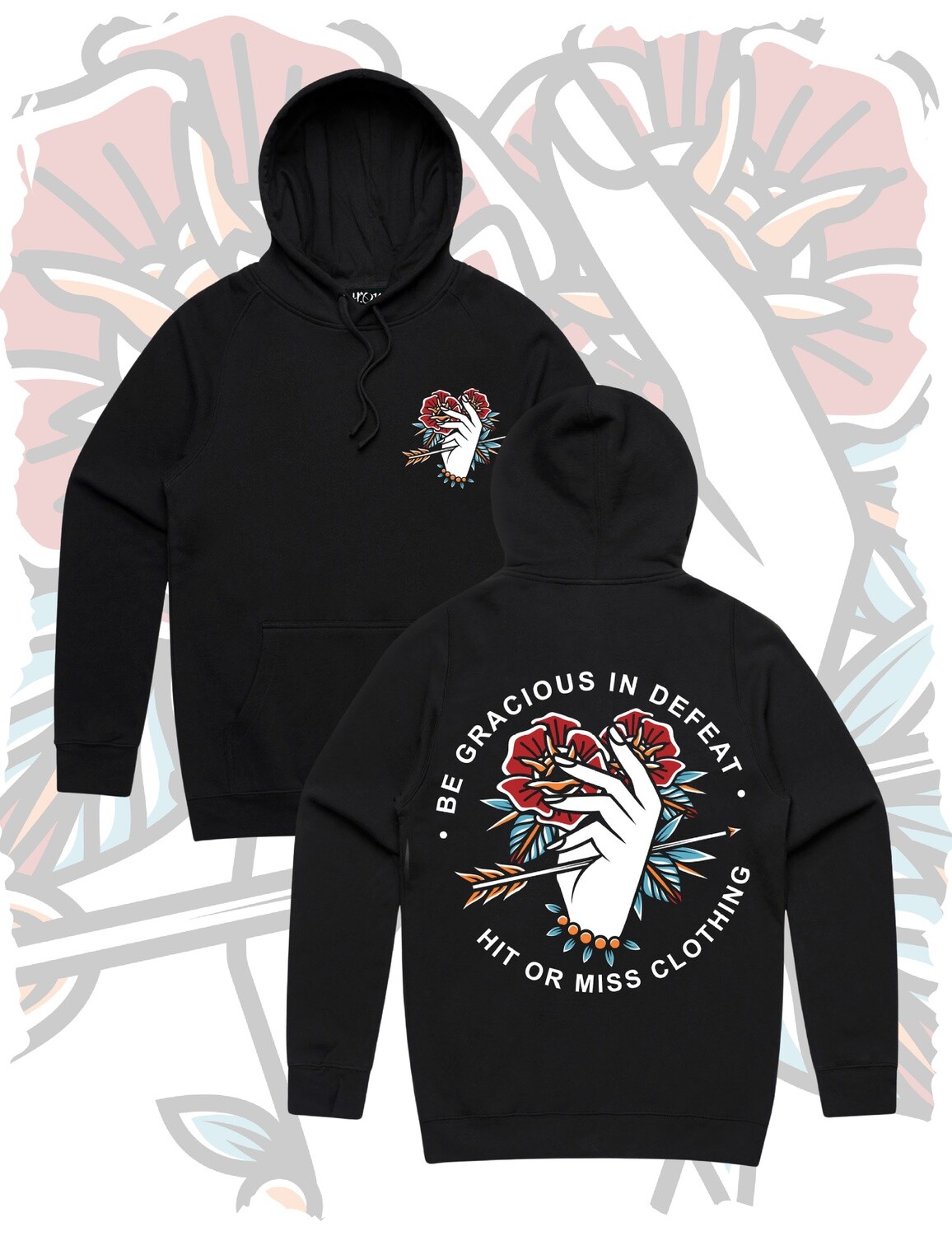 Be Gracious In Defeat Pullover Hoodie - Black