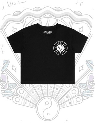 The Sun, The Moon, The Truth Crop T-Shirt - Black