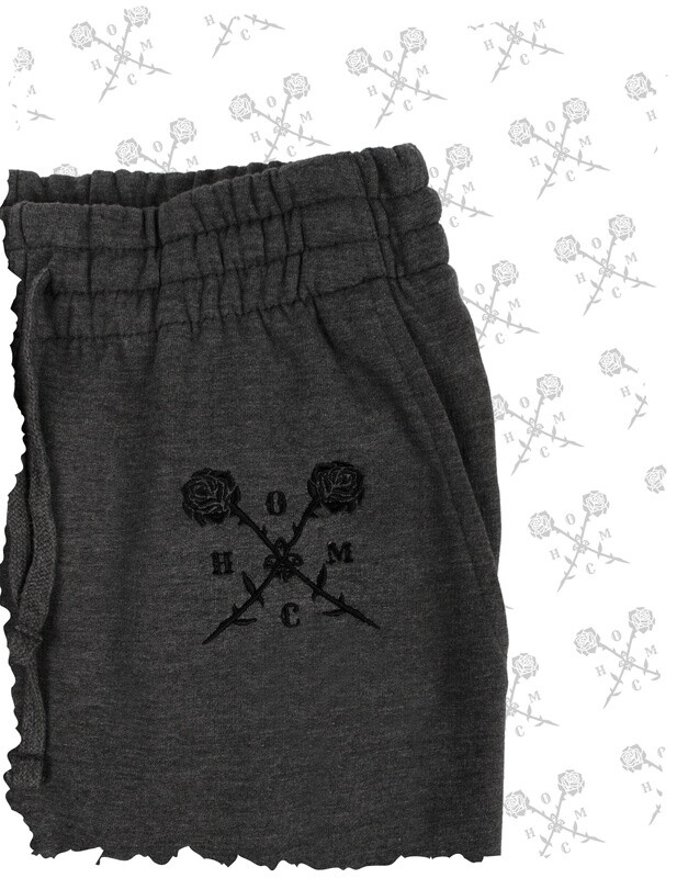 Crossed Roses Logo Embroidered Slim Fit Joggers - Charcoal