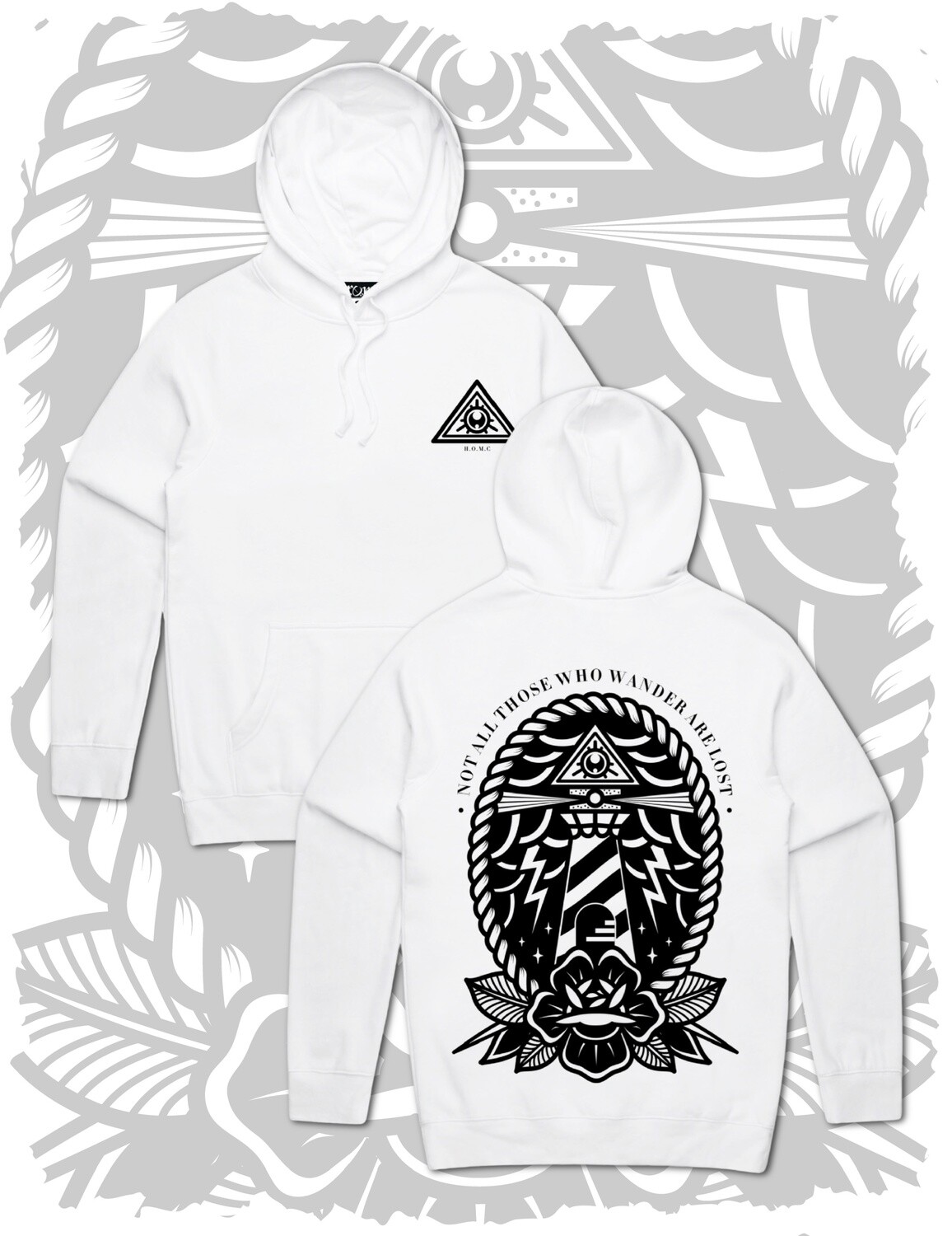 Not All Those Who Wander Are Lost Pullover Hoodie - White