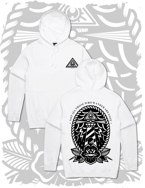Not All Those Who Wander Are Lost Pullover Hoodie - White
