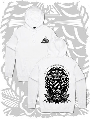 Not All Those Who Wander Are Lost Pullover Hoodie - White