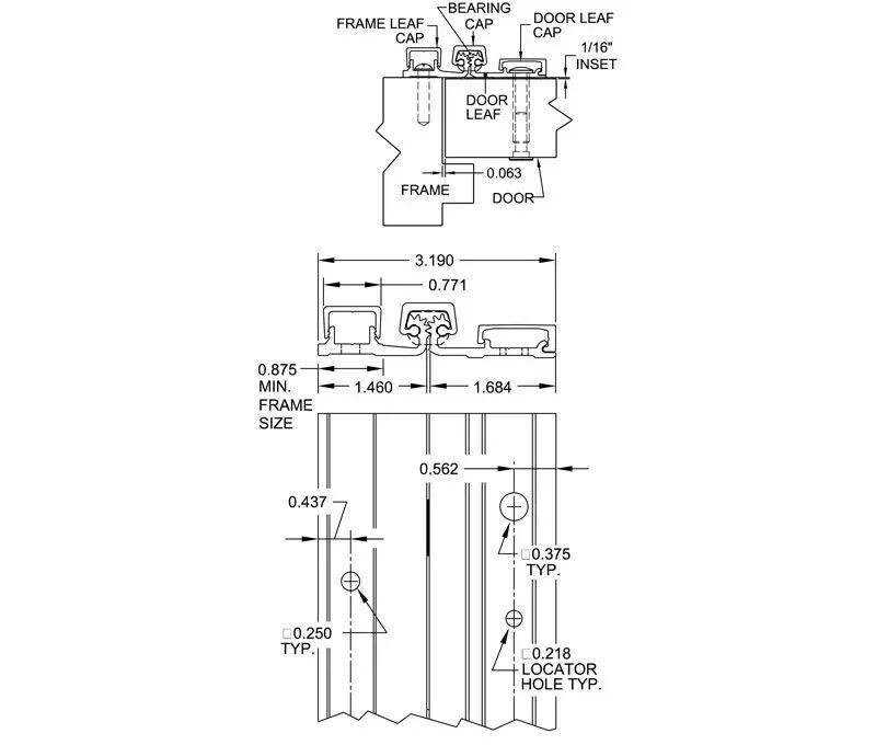 ABH Heavy Duty Continuous Hinge Full Surface NS Clear 83"