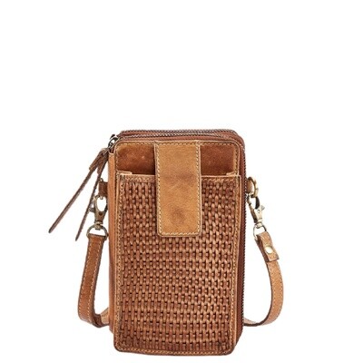 Milo Ella Woven Leather Smart Phone Crossbody