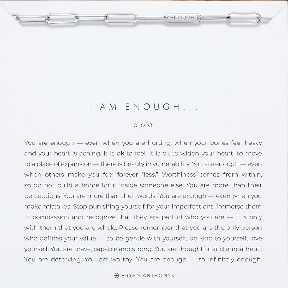 Bryan Anthonys I Am Enough Bracelet