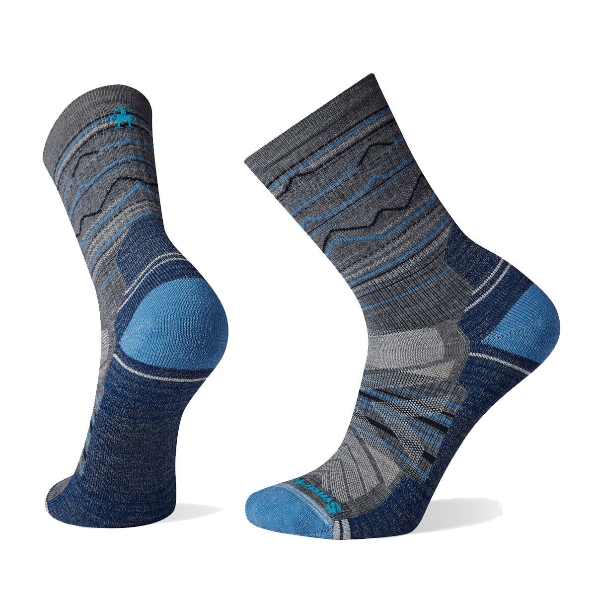 Smartwool Unisex Hike Light Cushion Mountain Range Pattern Crew Socks Gray