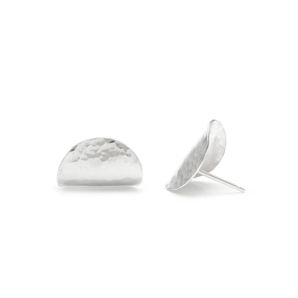 Laughing Sparrow Sterling Silver Hammered Ear Hugger Stud