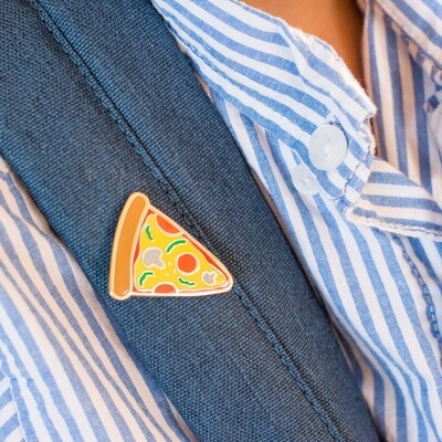 Little May Papery Pizza Enamel Pin