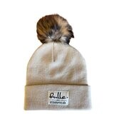 Bulle Repurposed Fur Pom Toque Beige