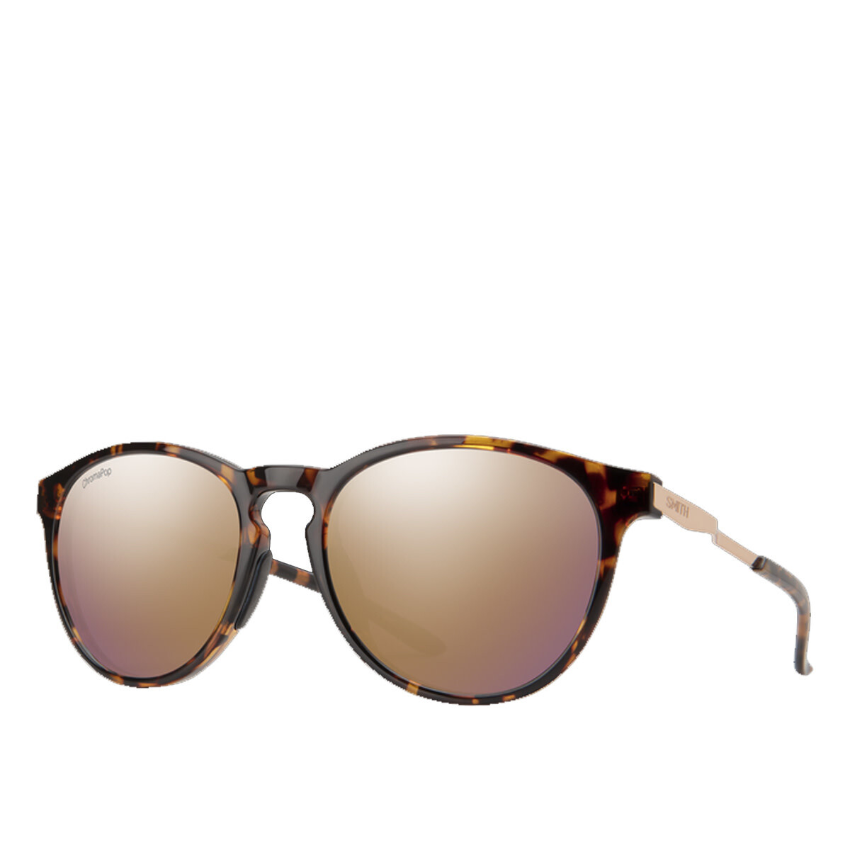 Smith Wander Tortoise + ChromaPop Polarized Rose Gold Mirror Lens