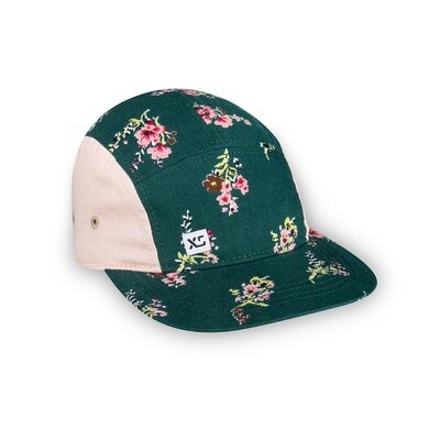 XS Unified Kid&#39;s 5 Panel Hat Green Floral