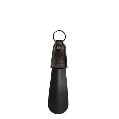 Shoe Horn Keychain w/ Faux Leather Handle Black