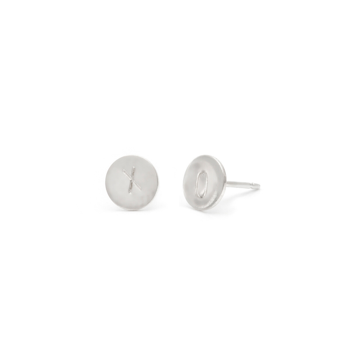 Laughing Sparrow Sterling Silver X &amp; O Disc Studs