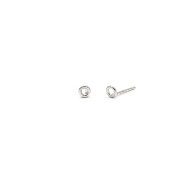 Laughing Sparrow Sterling Silver Tiny Doughnut Studs