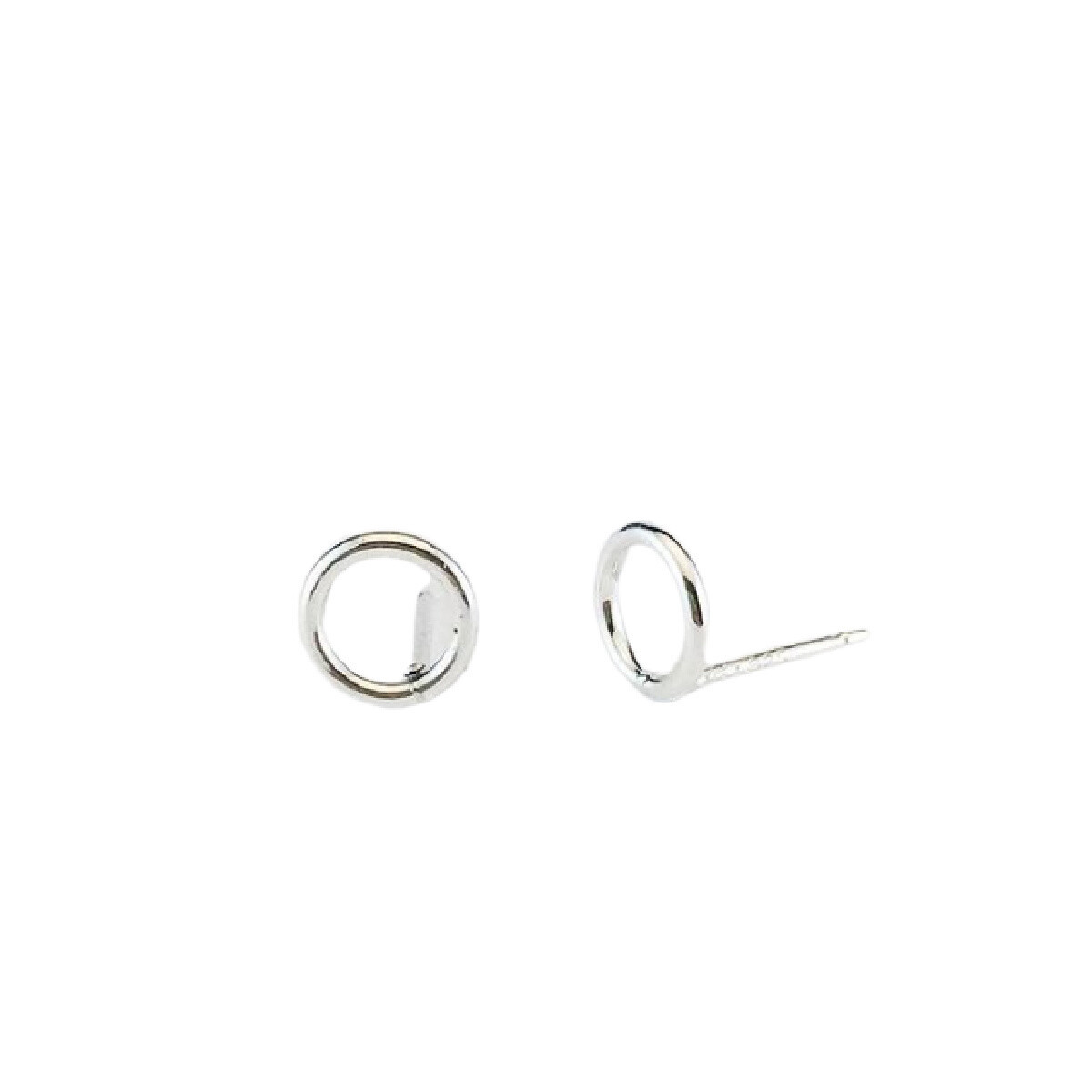 Laughing Sparrow Sterling Silver Tiny Circle Studs
