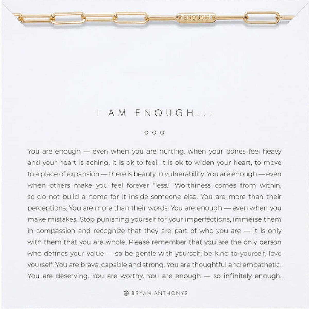 Bryan Anthonys I Am Enough Necklace, Color: 14K Gold