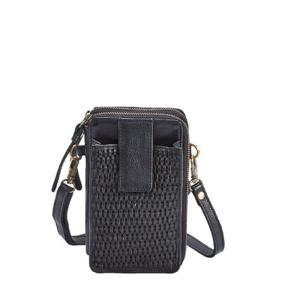 Milo Ella Leather Smart Phone Crossbody, Color: Black