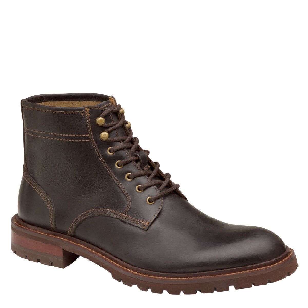 Johnston &amp; Murphy Men&#39;s Barrett Plain Toe Boot Dark Brown