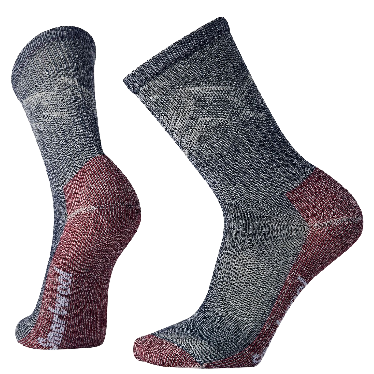 Smartwool Unisex Hike Classic Edition Light Cushion Mountain Pattern Crew Socks Deep Navy