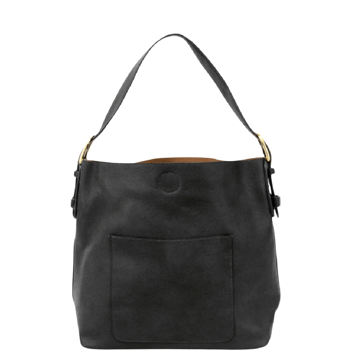 Joy Susan Classic Hobo Handbag Black w/ Black Handle