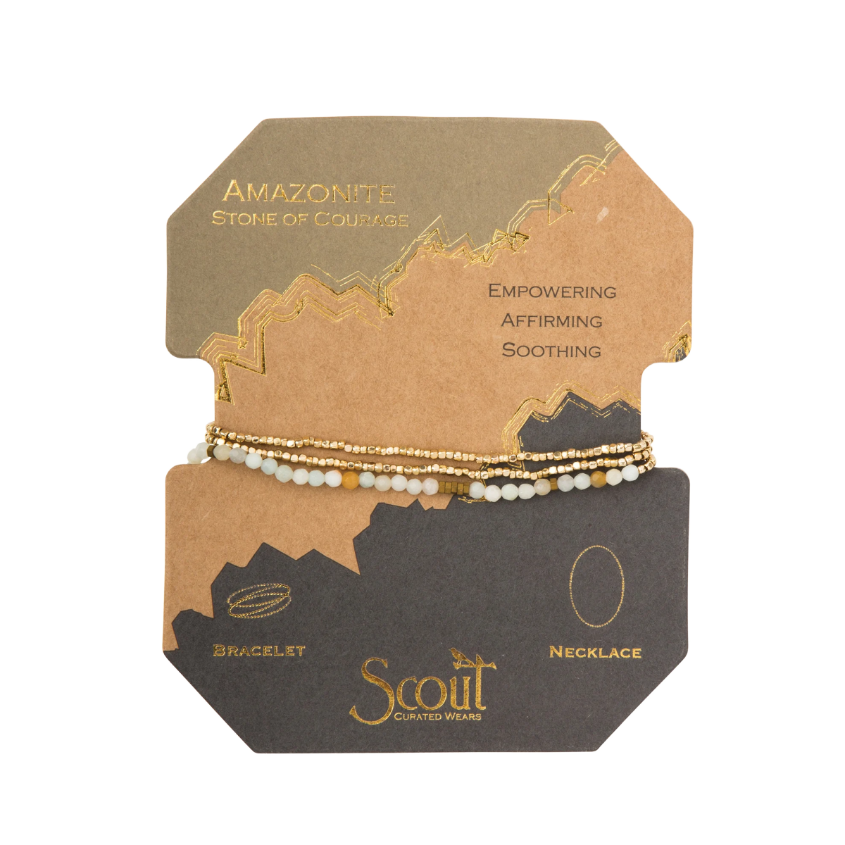 Scout Curated Wears Delicate Stone Wrap Bracelet/Necklace, Color: Amazonite/Gold