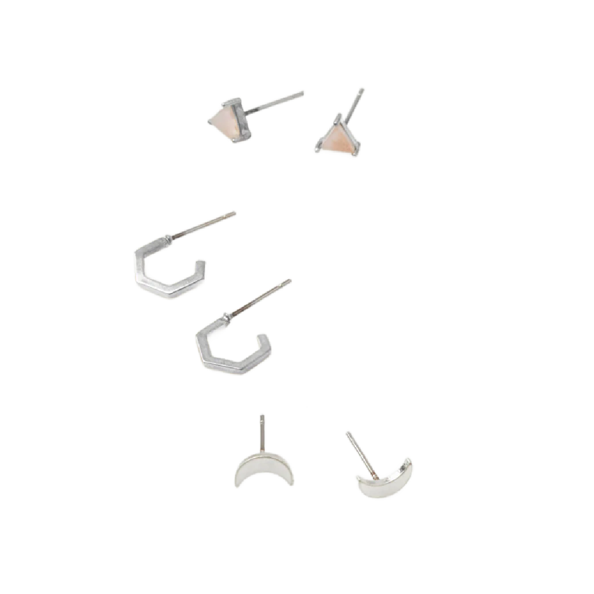 Scout Curated Wears Ella Stud Earring Trio, Color: Silver