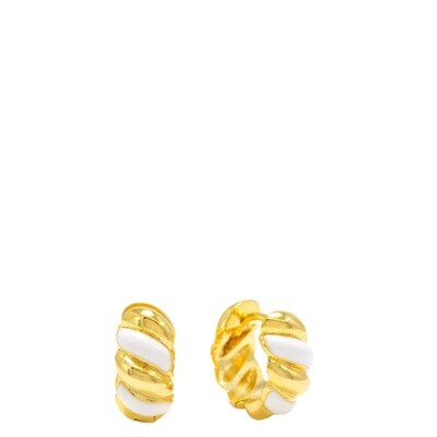 Lover's Tempo Croissant Enamel Huggie Hoop Earrings