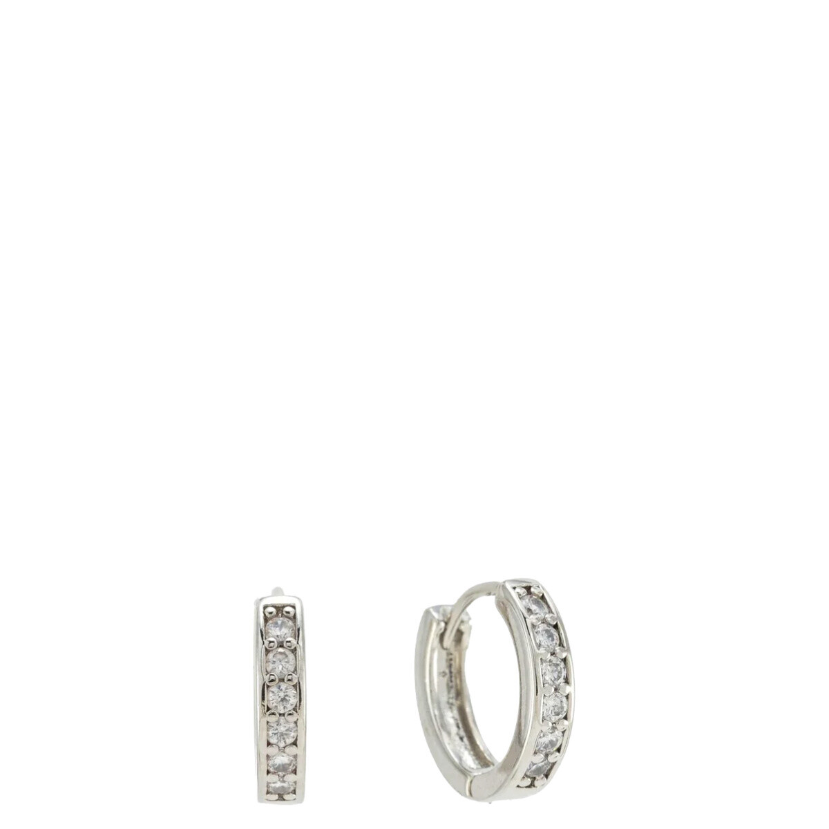 Lover&#39;s Tempo Desi 12mm Huggie Hoop Earrings, Color: Silver Plated
