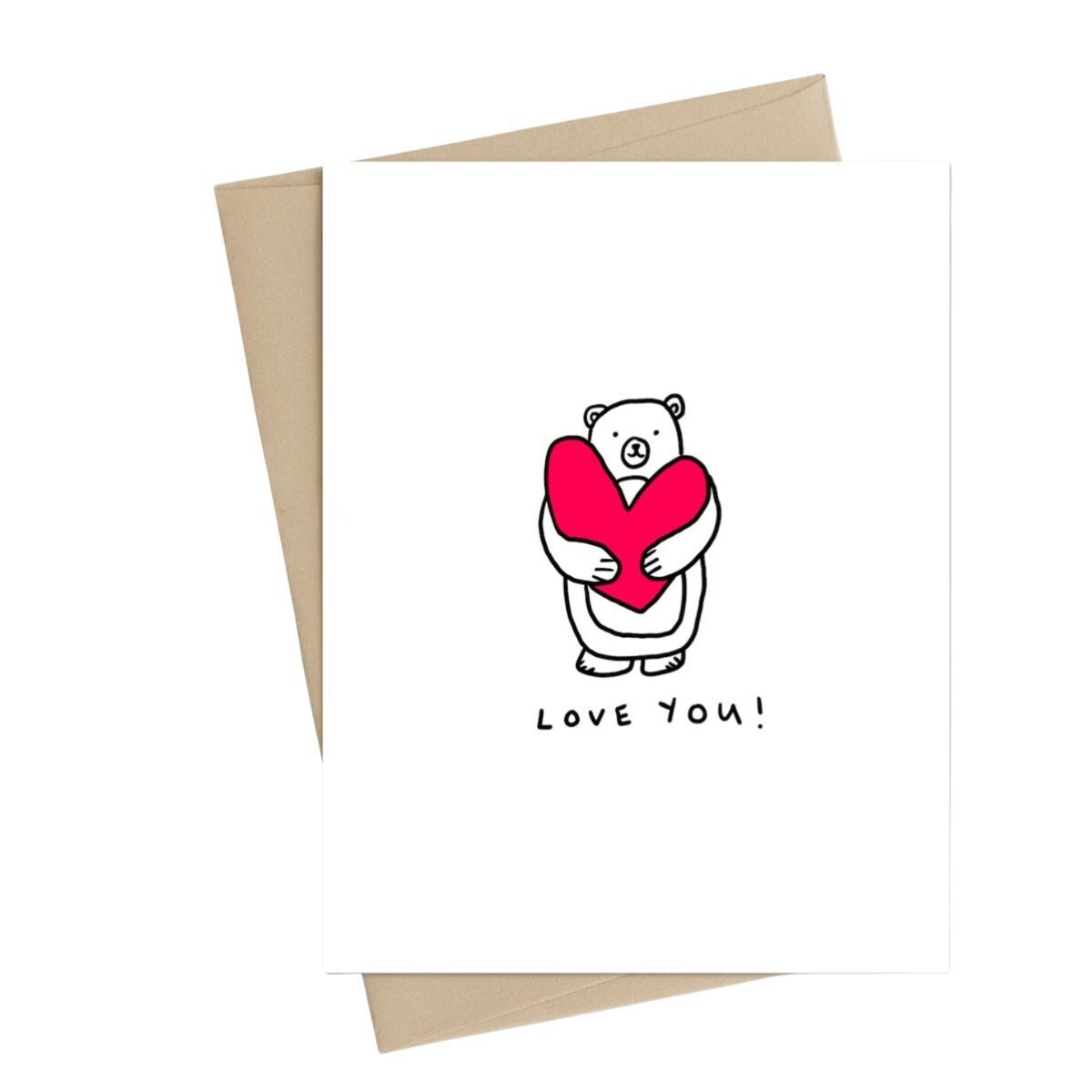 Little May Papery Bear Heart Card