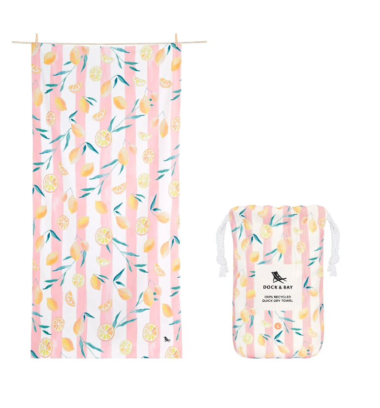 Dock &amp; Bay Quick Dry Beach Towels XL (78&quot;x35&quot;), Color: Life Gives You Lemons