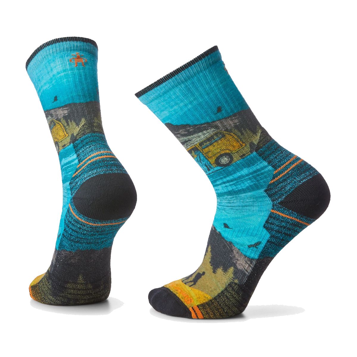 Smartwool Unisex Hike Light Cushion Great Excursion Print Crew Socks Multi, Size: XL (M12-14.5)
