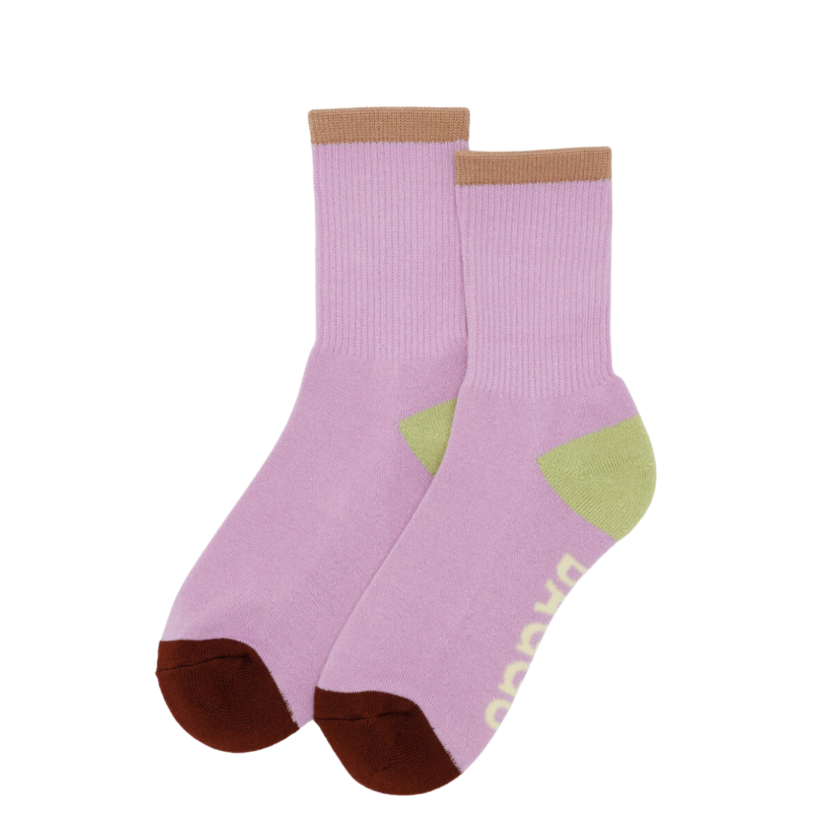 BAGGU Ribbed Sock, Color: Peony Mix, Size: SM (W 6–9.5)
