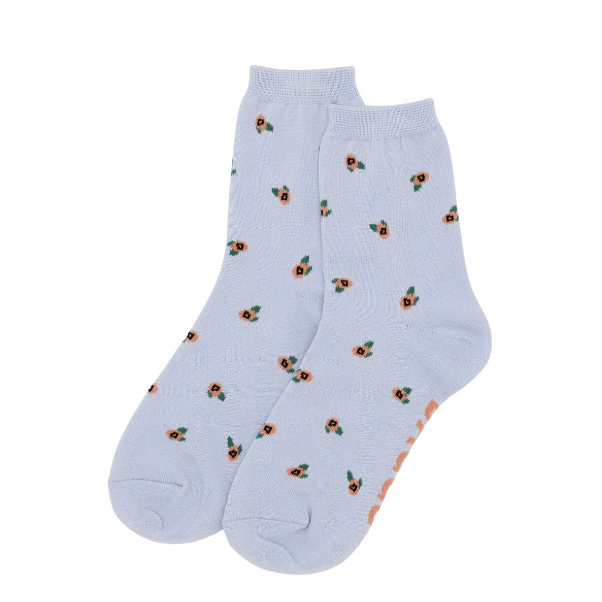 BAGGU Rosette Crew Sock, Color: Blue, Size: SM (W 6-11)