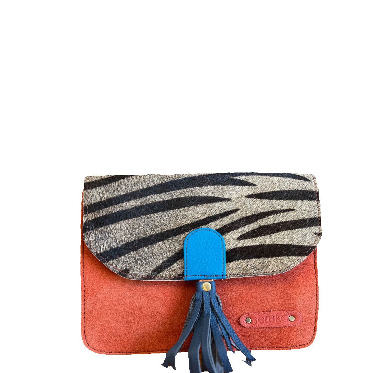 Soruka Recycled Leather Claire Crossbody Bag, Color: Print/Muted Salmon