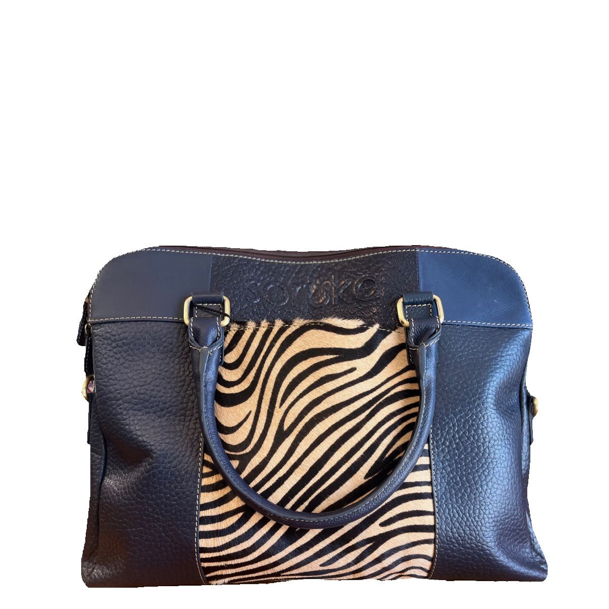Soruka Recycled Leather Emilia Briefcase Bag, Color: Dark Blue