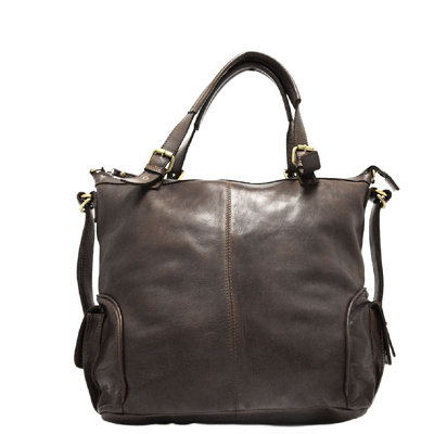 Hunt Large Leather Tote Bag 567545 w/ Crossbody Strap