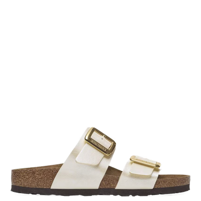 Birkenstock Sydney Luxe Buckle Birko-Flor Pearl White