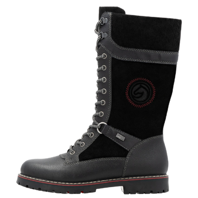 Remonte Women&#39;s Sarolta D9380-02 Tall Black with Cleats